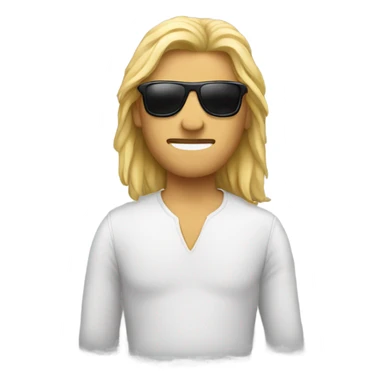 guy with mullet and sunglasses sticker