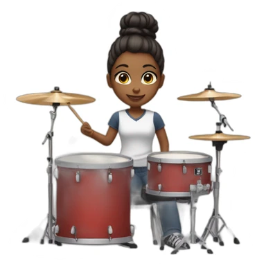 Hair bun girl playing drums sticker