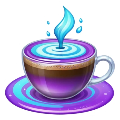 glitter cian and purple coffee
 sticker