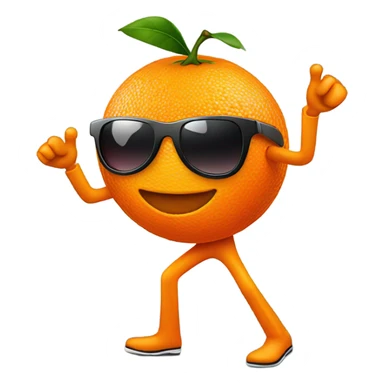 An orange wearing sunglasses dancing to disco  sticker