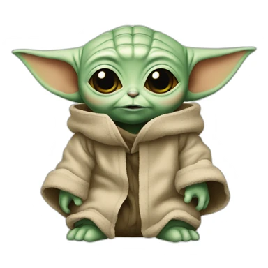 Baby yoda avec un altere sticker