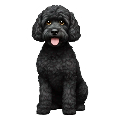 Black cockapoo full body sticker