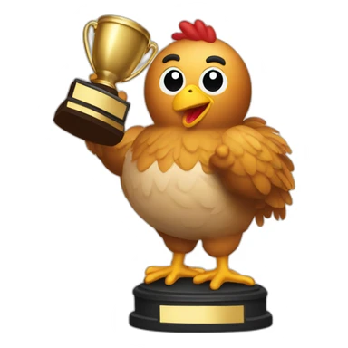 Muscled Chicken lifting trophy sticker