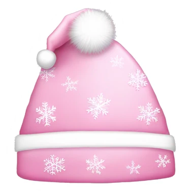 Light pink Santa hat with sparkly snowflakes  sticker