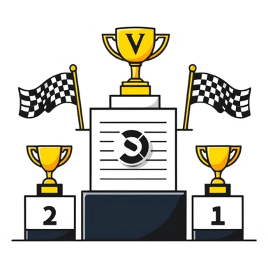 racing victory podium with three places for winners sticker