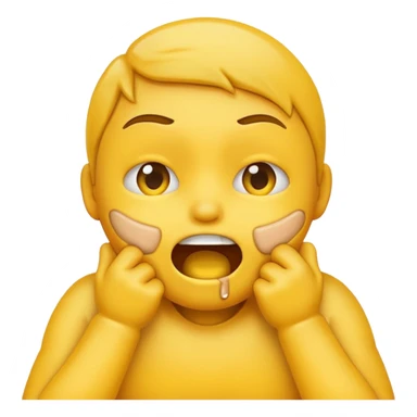 Yellow emoji doing choking emote sticker