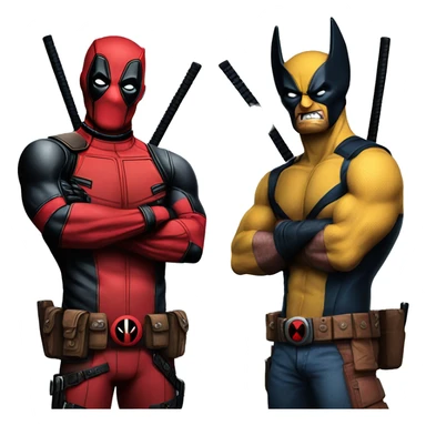 Deadpool and wolverine, bad hand gesture sticker