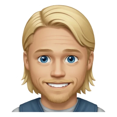Charlie Hunnam with blue eyes, blonde hair sticker
