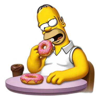 homer simpson eating a donut sticker