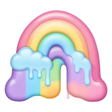 melted pastel rainbow background  sticker