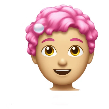 Pink glitter bathtub with bubbles  sticker