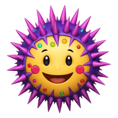 cute virus with many spike sticker