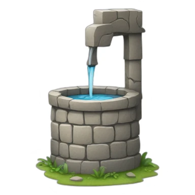 a water well made out of stone sticker