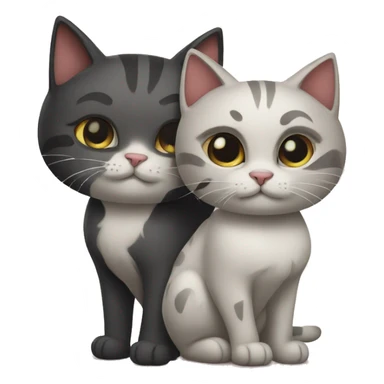 two cats with lucky 13 tattoos sticker