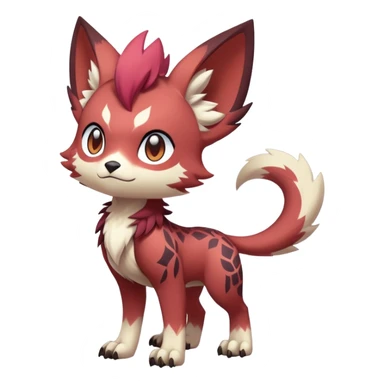 Male edgy cute cool exotic anime-styled Falvie-Fionbri-fantasy-creature-Fakémon-Pokémon, full body, with markings sticker