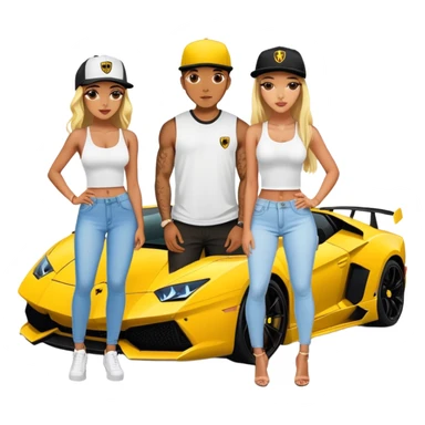 josh king jetset madrid with SnapBack and instagram model girlfriends in lambo sticker