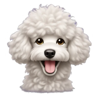 fluffy poodle smiling sticker