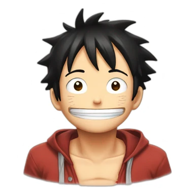 luffy thinking about food sticker
