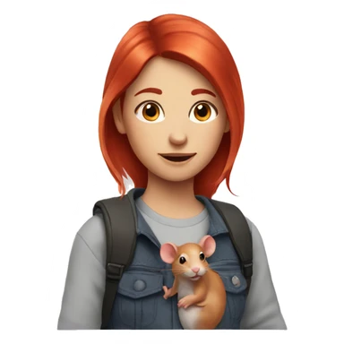 girl with red hair with a rat on her shoulder sticker
