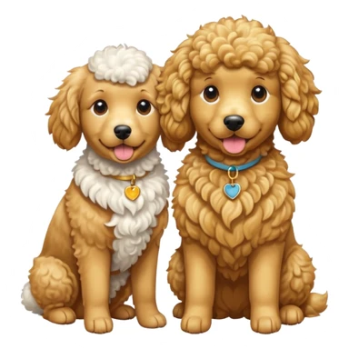 two dogs, with sticker