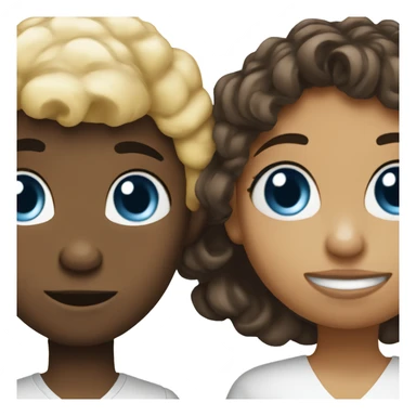 Blonde boy asking Afro Latina girl with blue eyes to get married sticker