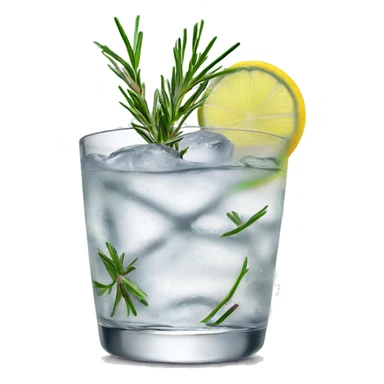 Gin & tonic in glass with rosemary sticker