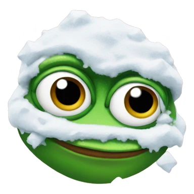 pepe the frog covered in snow sticker