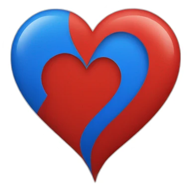 Coeur rouge et bleu sticker