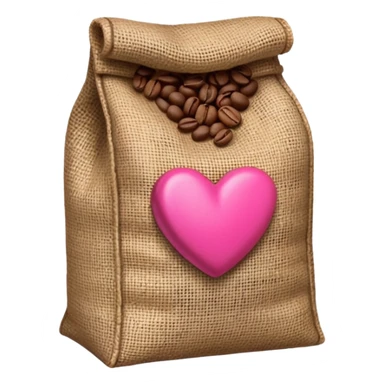 pink bag of coffee beans sticker