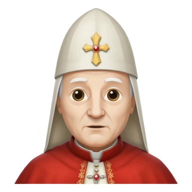 ancient pope with conical hat, white, half body sticker