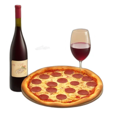 Pizza and wine sticker