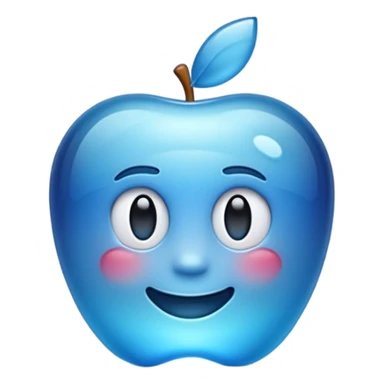Make a standard set of emoji (all) in the style of glass from Apple, volumetric with a 3D effect and a transparency effect, and a small one with a blue gradient or light blue sticker