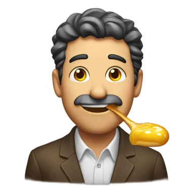 man drooling honey sticker