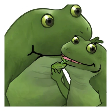 Frog kissing a lizard sticker