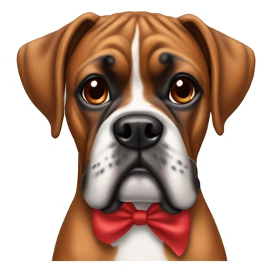 Boxer dog with a red bow on her neck sticker