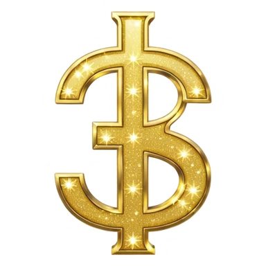 dollar sign with sparkles gold color sticker