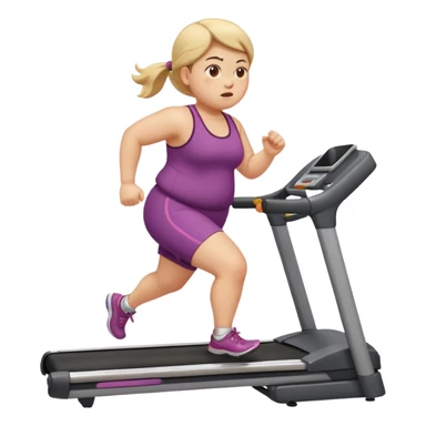 girl running on treadmill fat sticker