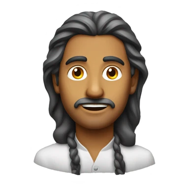 raja rao writer with long hair 3d emoji sticker