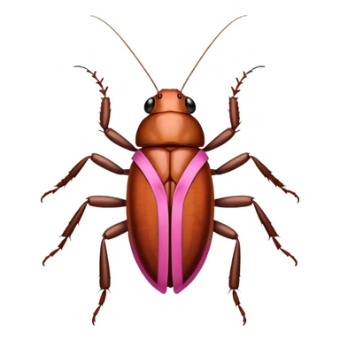 cockroach with pink ribbon pookie sticker