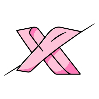pink X mark, wrong symbol, cancel sticker