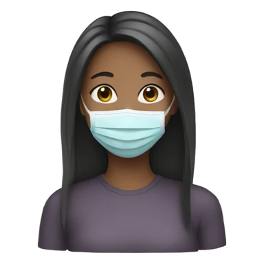 girl with a facemask sticker