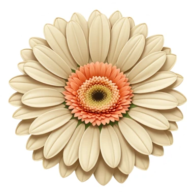 light beige Gerbera flower sticker