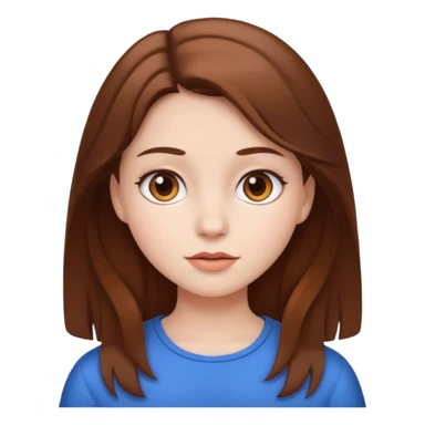 Muñequita blanca con pelo cafe sticker