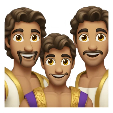 3 white men dressed like Aladdin  sticker