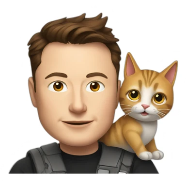 Elon musk with cat sticker