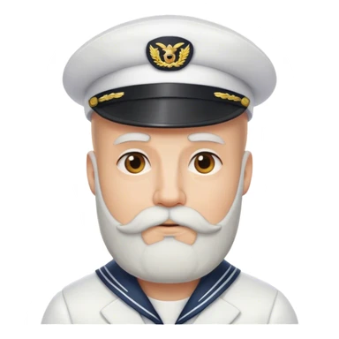 bald man with beard portrait sailor hat sticker