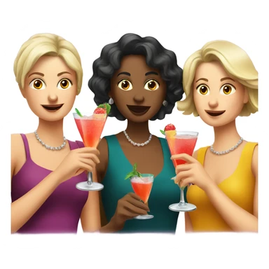 Three european women drinking cocktails sticker