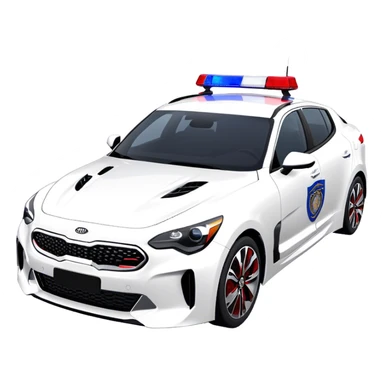 Police Car - Kia Stinger (Model Year: 2018) (Iconic Colour: White with blue and red markings) sticker