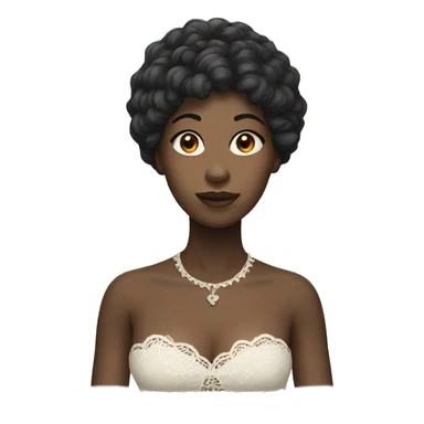 Black woman with wig lace showing sticker