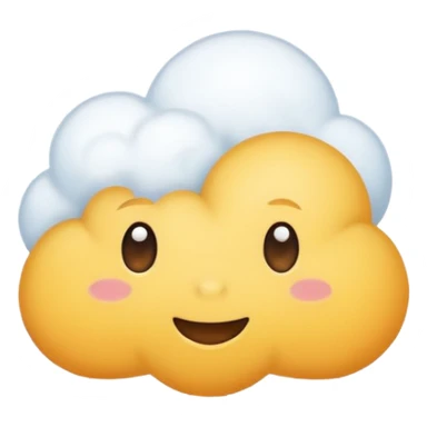 Cute cloud no face sticker